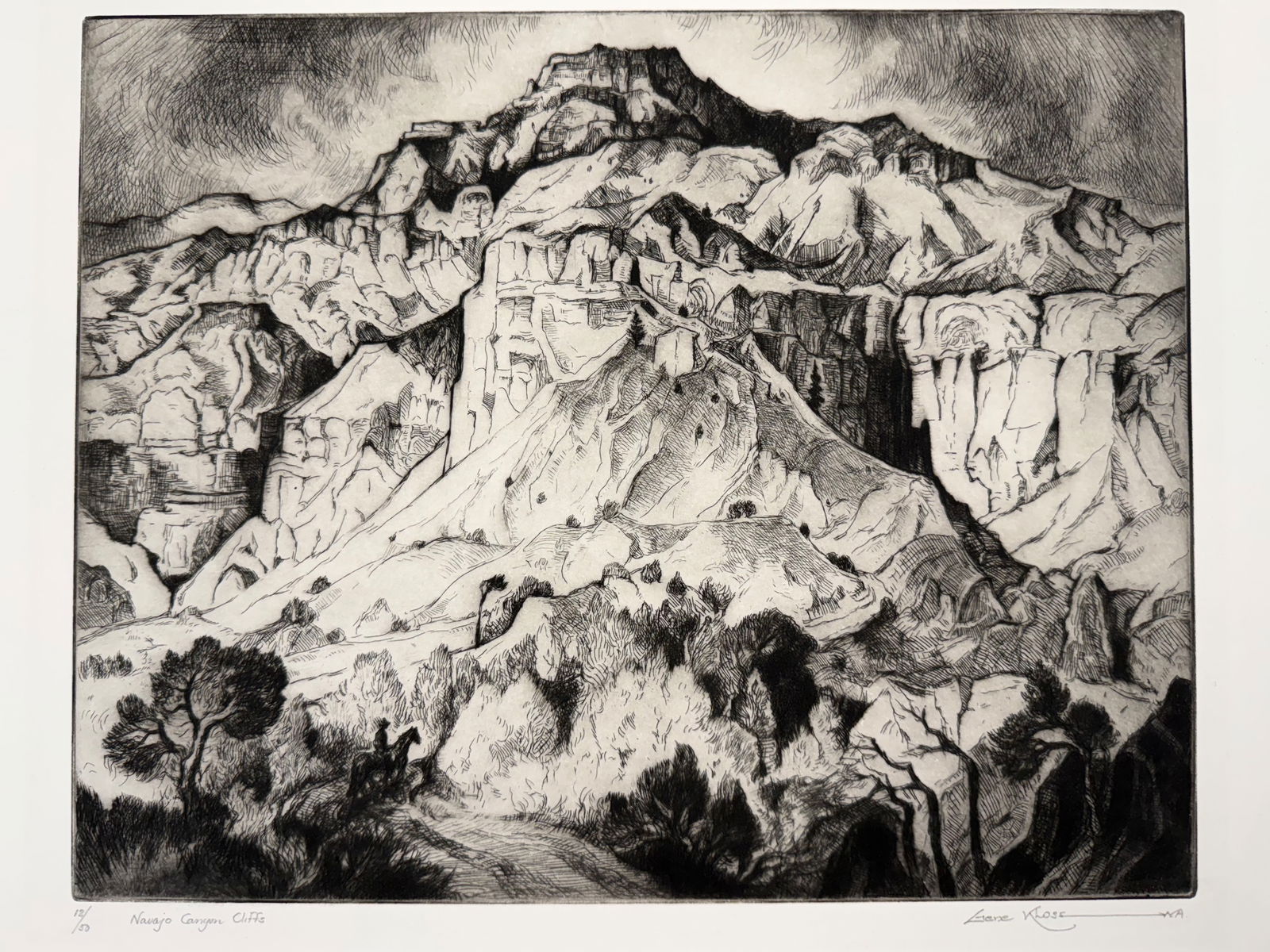 Gene Kloss "Navajo Canyon Cliffs" Etching (1 of 8)