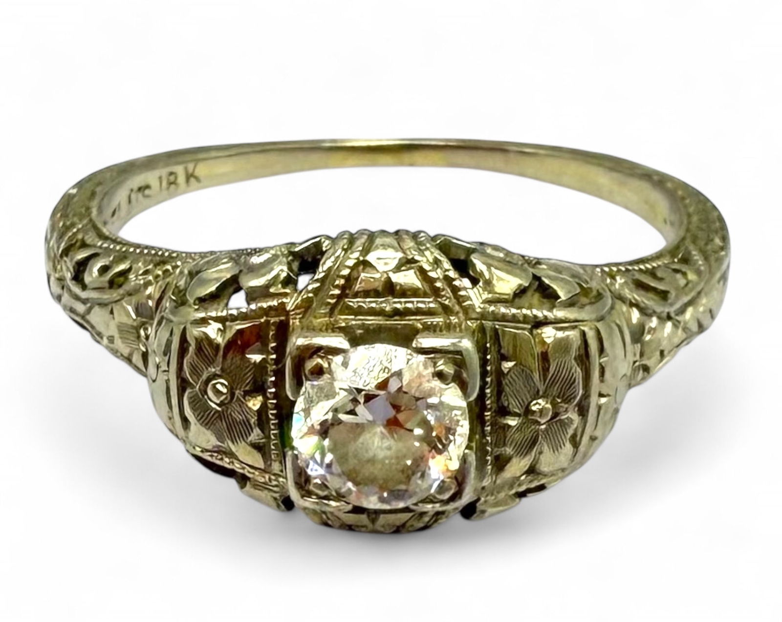 Ladies 18K White Gold Diamond Ring (1 of 4)