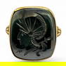 Antique 10K Yellow Gold Hematite Intaglio Ring