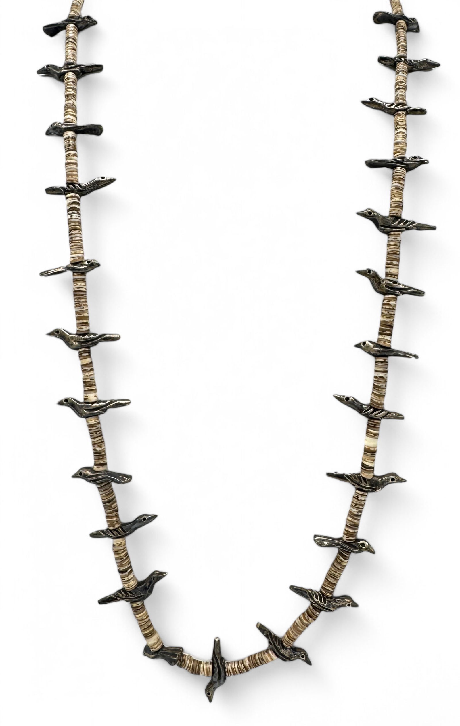 Native American Silver Animal & Heishi Shell Fetish Necklace (1 of 3)