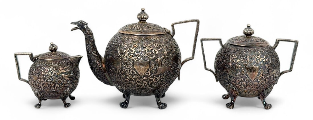 Antique Indian Kutch Silver Tea Set (1 of 7)