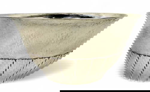 Georg Jensen Hand Hammered Sterling Silver Bowl: Size: 4 3/4" D x 2 1/4" T Weight: 4.4ozt Condition: Very Good with some light scratching and tarnish consistent with age and careful use.