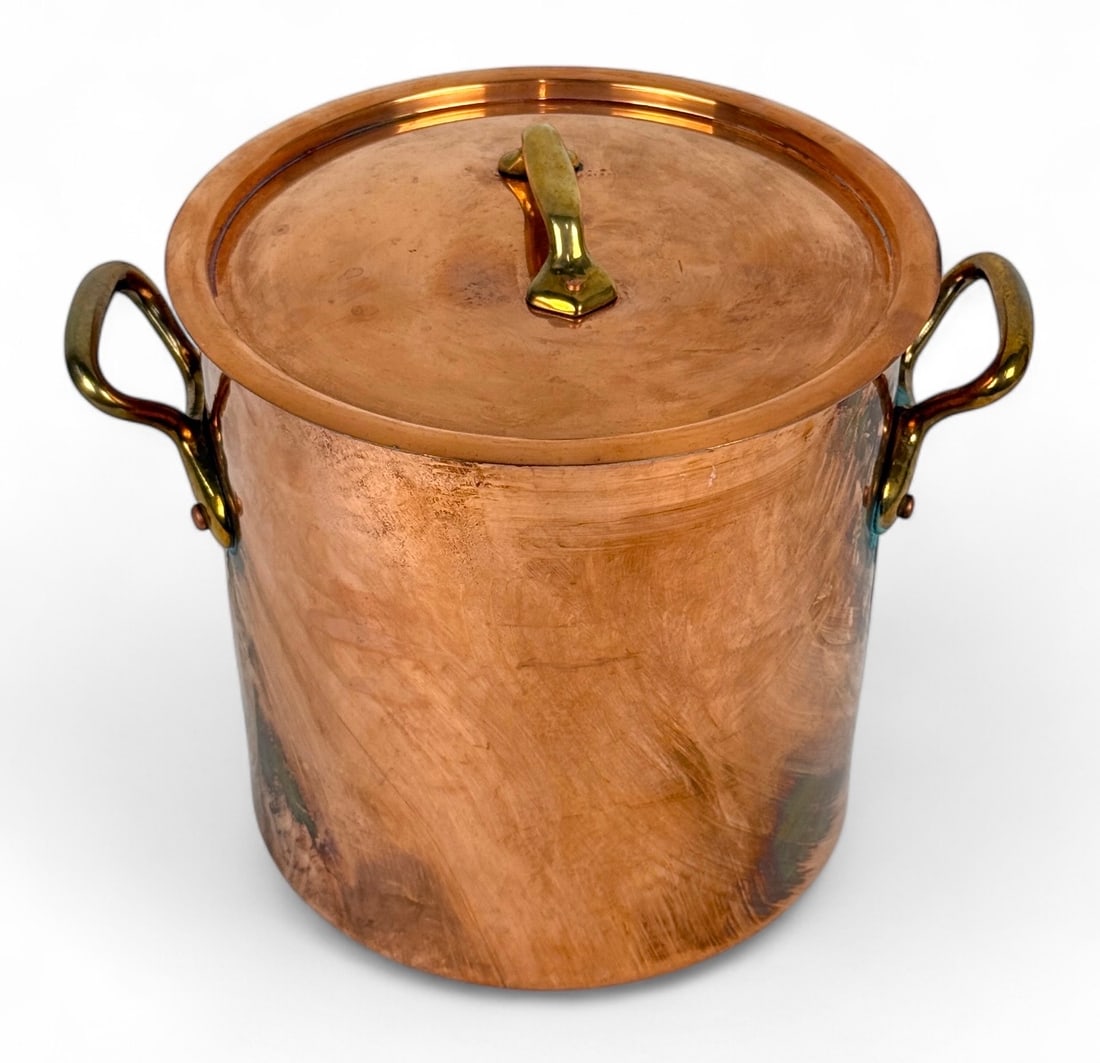 Mauviel M'Tradition Hammered Copper Stock Pot 11 3/4 Quart (1 of 4)