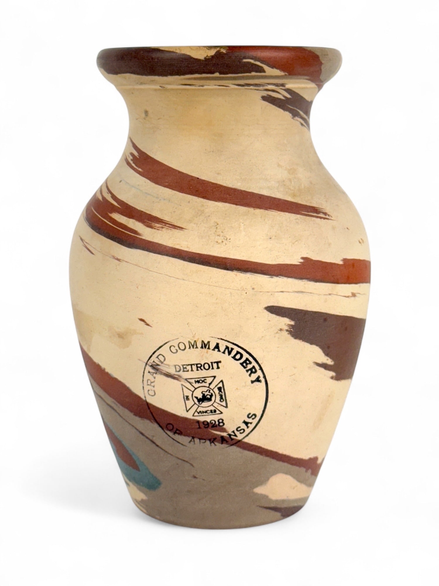 Niloak Swirl Art Pottery Masonic Vase (1 of 5)