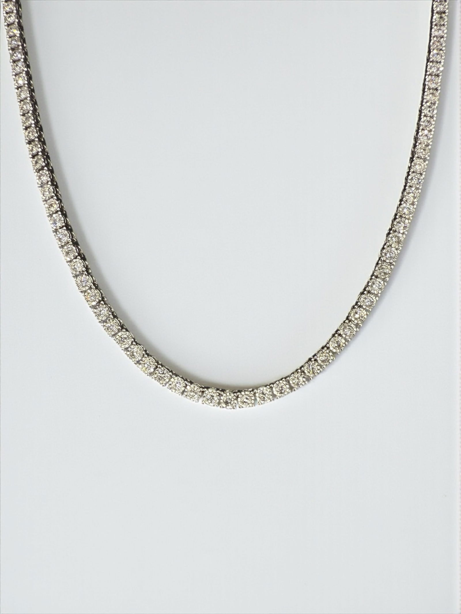 10K White Gold & Diamond Tennis Necklace (1 of 5)