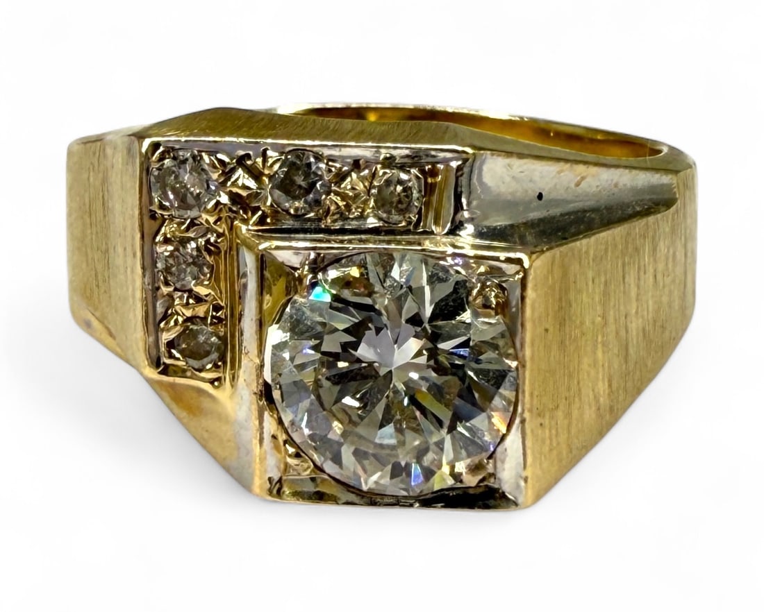 Diamond & 14K Yellow Gold Men’s Ring (1 of 4)