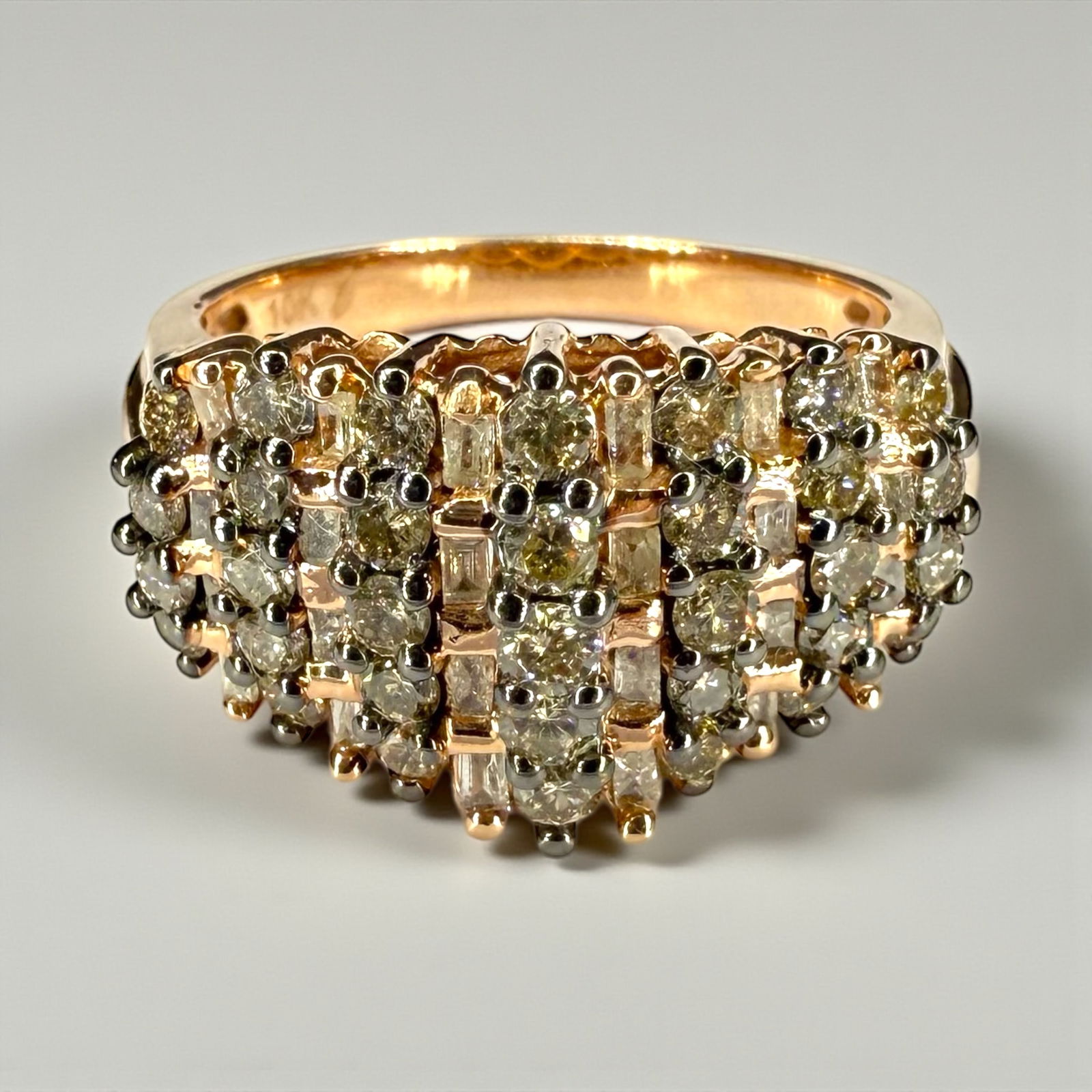 10K Rose Gold Diamond Cocktail Ring (1 of 4)