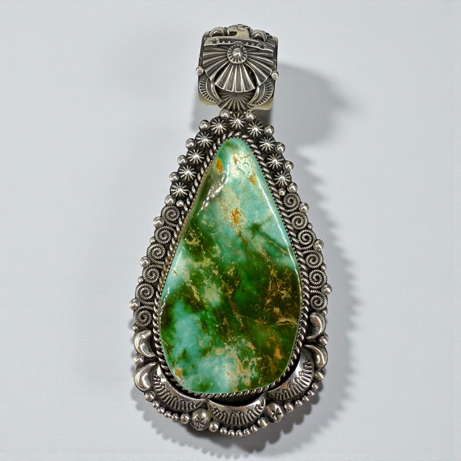 Large Delbert Gordon Turquoise & Sterling Pendant (1 of 4)