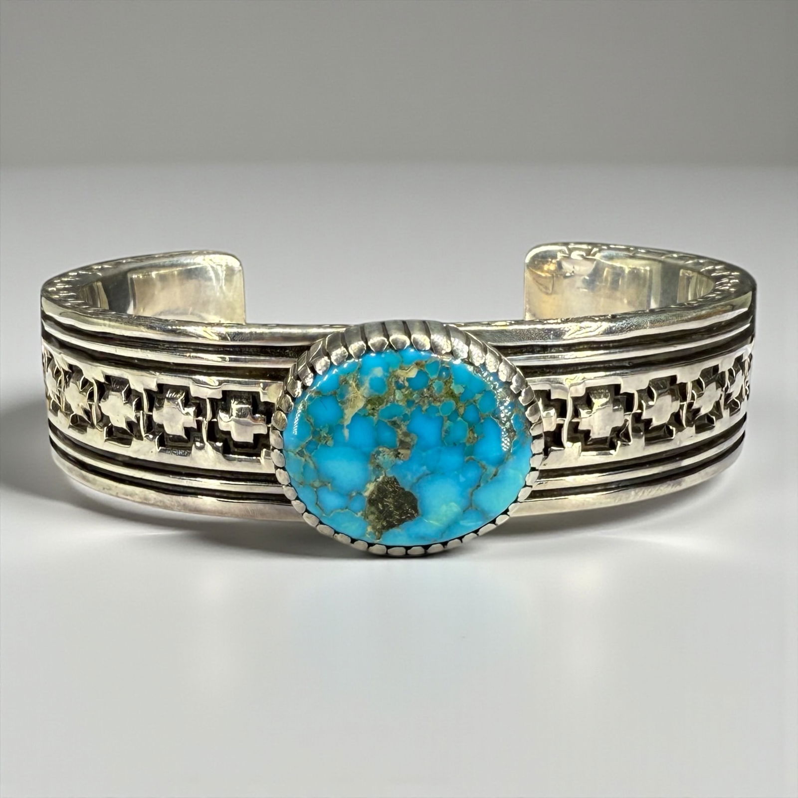 Allison Lee Navajo Sterling Silver Turquoise Cuff Bracelet (1 of 4)