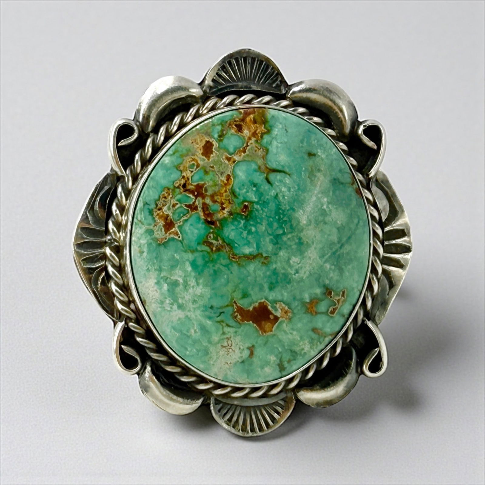 Large-Betta Lee Navajo Sterling & Turquoise Ring (1 of 5)