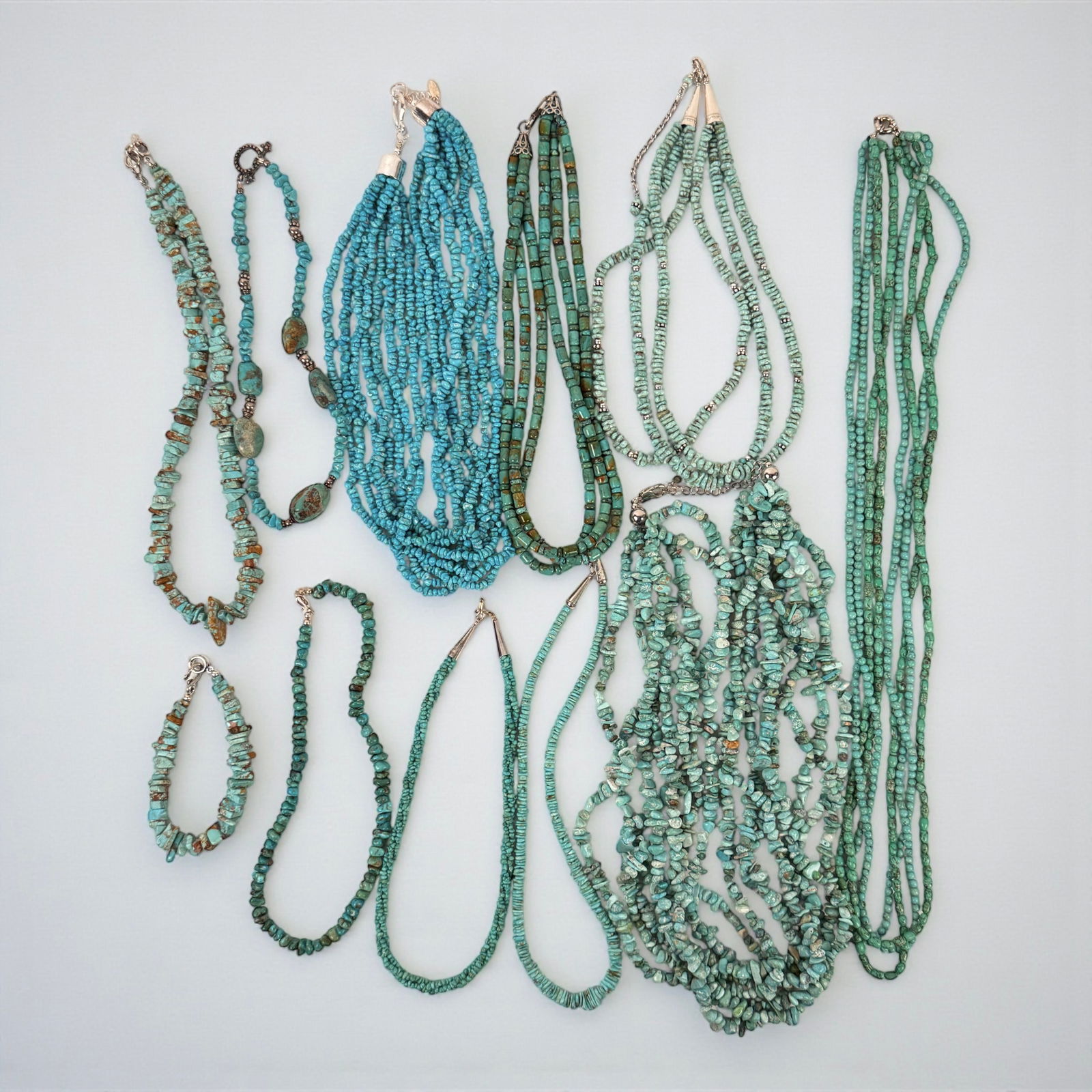 Large Group Of Sterling SIlver & Turquoise Necklaces (1 of 7)