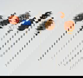 (6) Rare Antique Hatpins: Longest: 6 1/2" Condition: Overall good antique condition with light surface wear, tarnish, and minor bends typical of age and use.