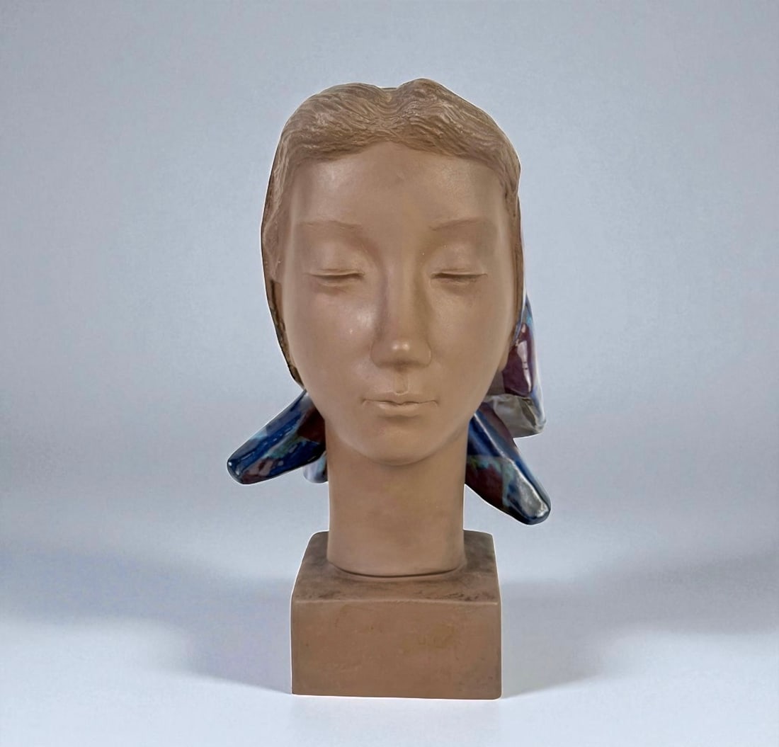 Johannes Hedegaard For Royal Copenhagen Ceramic Bust: Signed and numbered on the bottom. Edition: 159/2897 Dimensions: 12 1/2"H × 4 1/2"W × 4 1/2"D