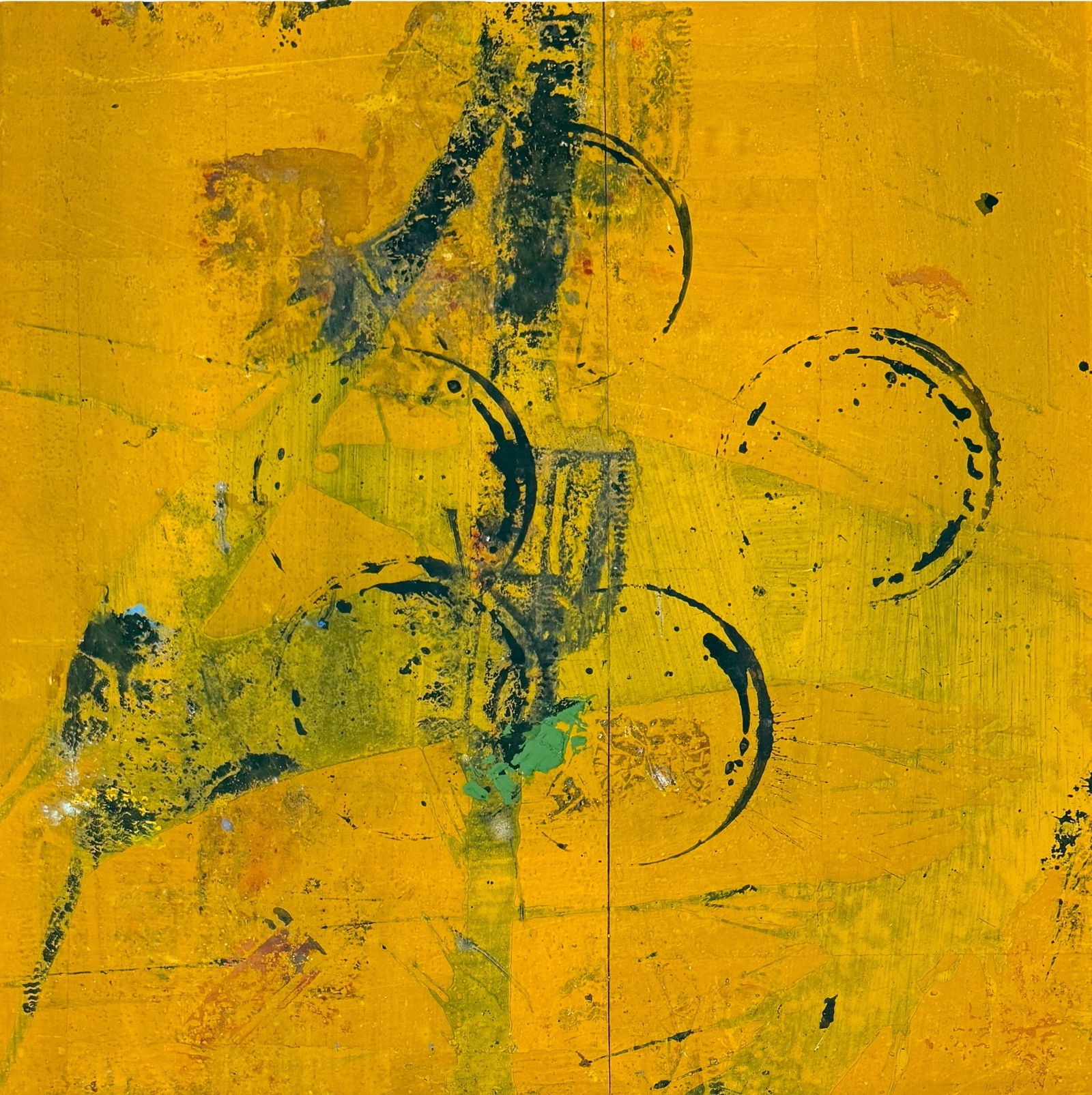 Jamali Pigmentation on Cork 2003: Frame: 26" x 26" Image: 16" x 16" Comes with a certificate of authenticity from the artist. Condition: A few minor nicks to the corners of the frame; the image is in good co