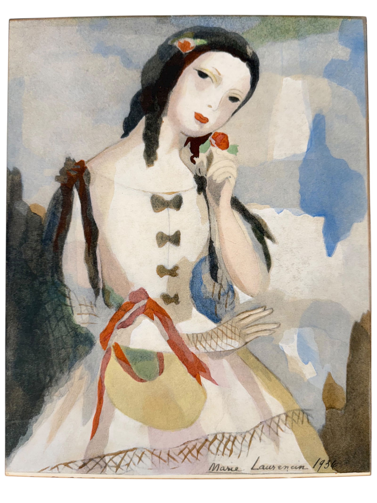 Marie Laurencin Embellished Lithograph on Board (1 of 3)