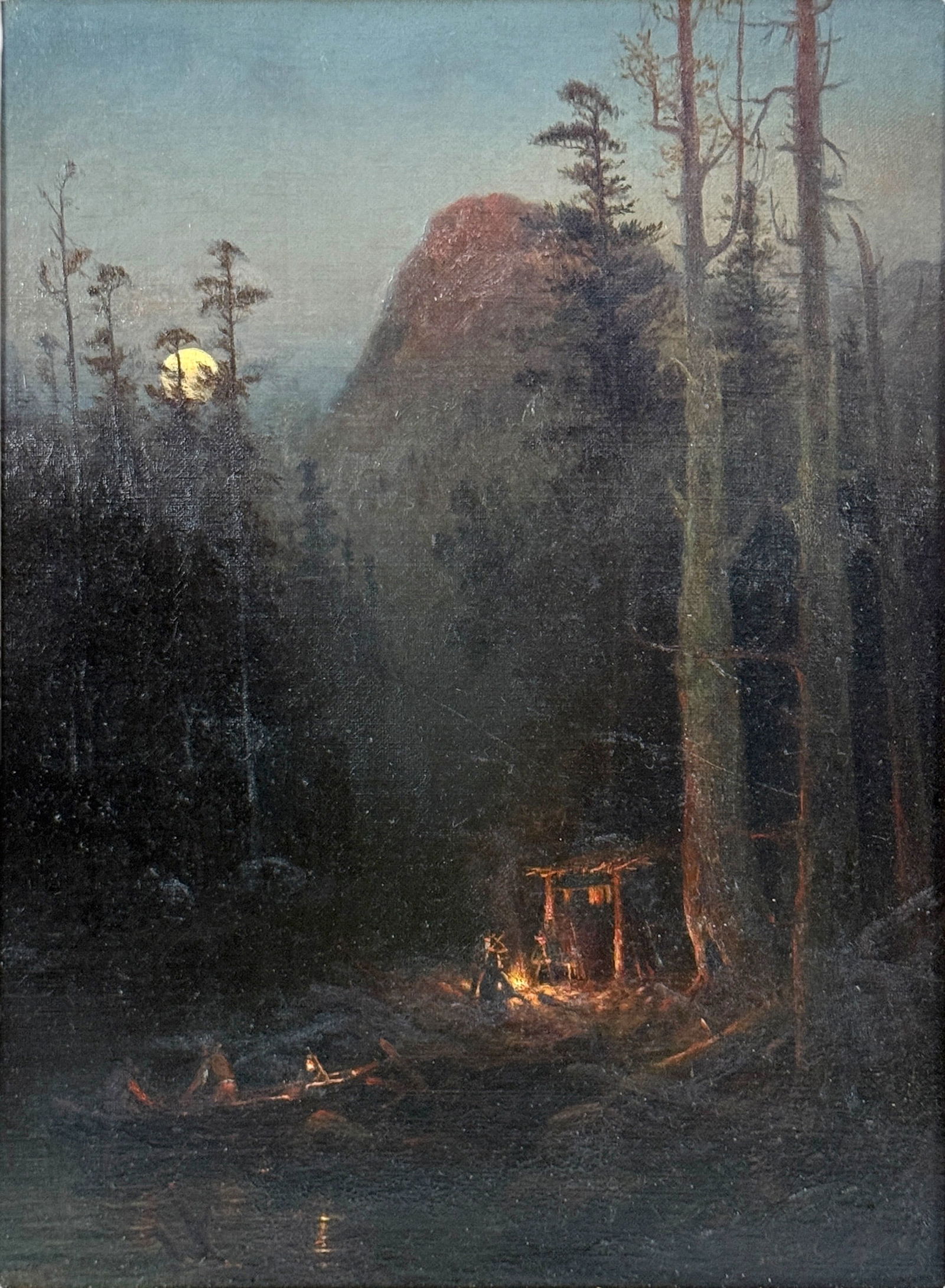 Frederick Schafer "Hunters Camp" Oil On Canvas (1 of 6)