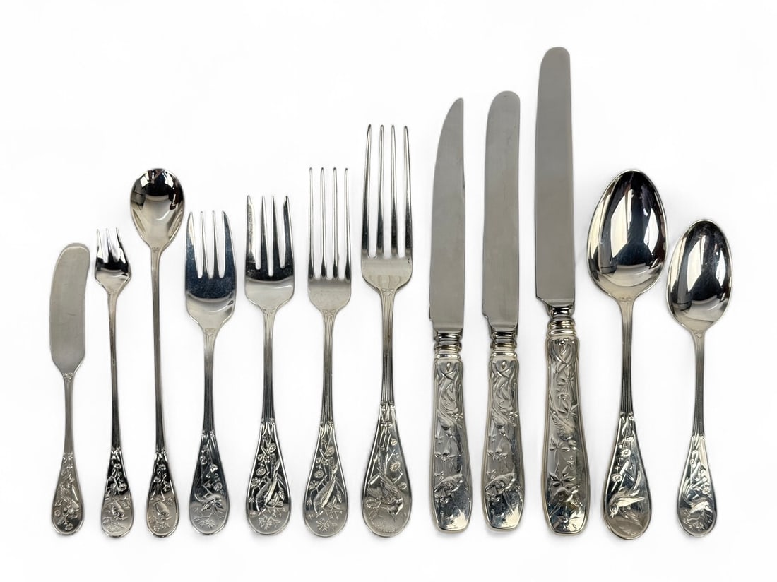 (173pc) Tiffany & Co Audubon Sterling Silver Flatware Set (1 of 12)