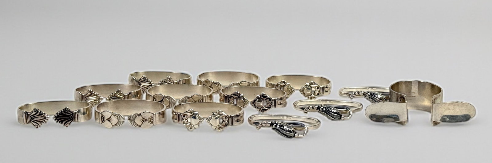 (13) Assorted Georg Jensen Sterling Silver Napkin Rings (1 of 11)