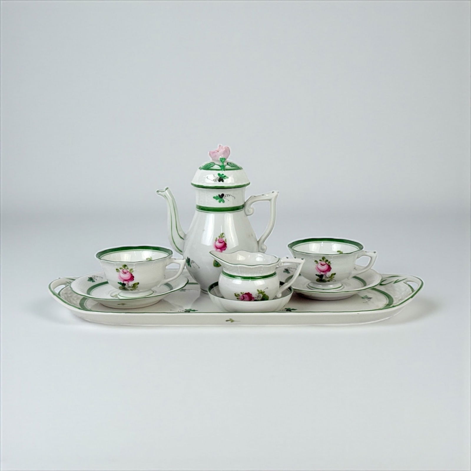 (7pc) Herend Vienna Rose Tea Set (1 of 12)