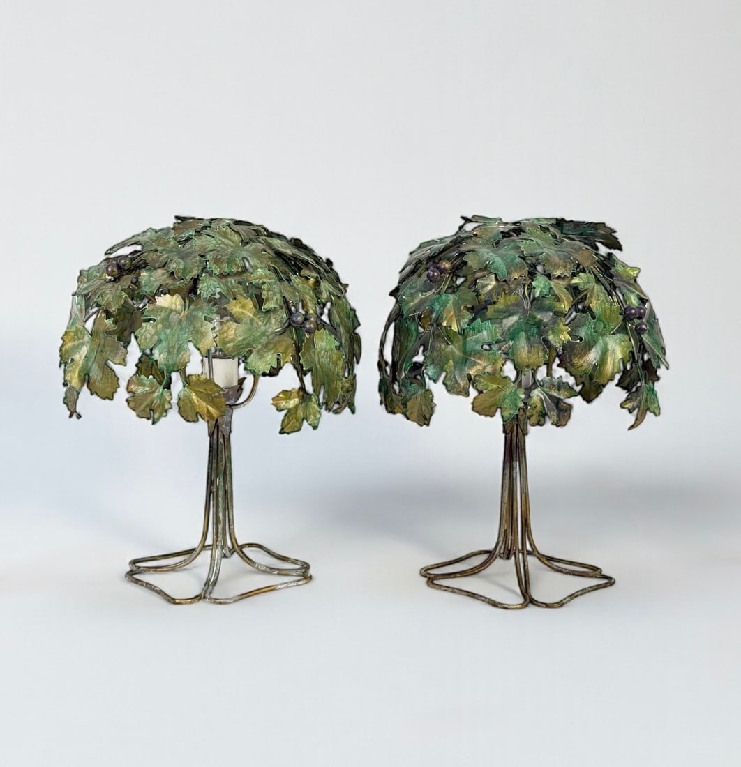 Pair Of Grapevine Leaf Table Lamps (A) (1 of 5)