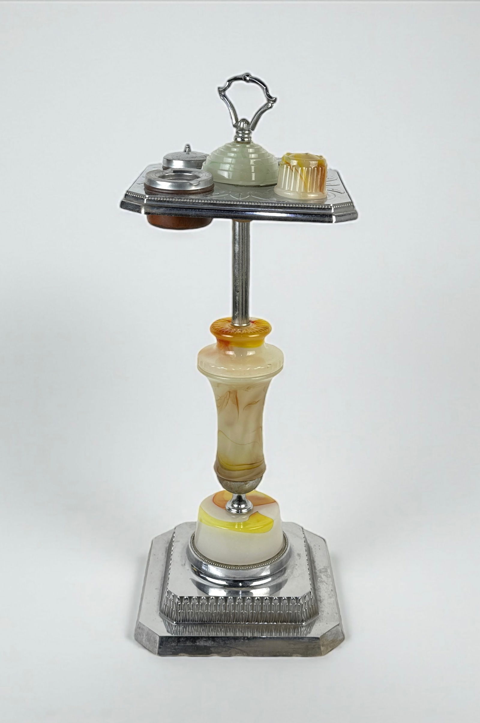 Vintage Chrome Lighted Cigarette Stand With Rectangular Base (1 of 8)