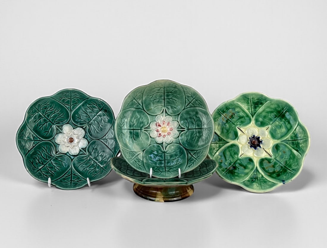 (4) Majolica Water Lily Serving Dish (1 of 13)
