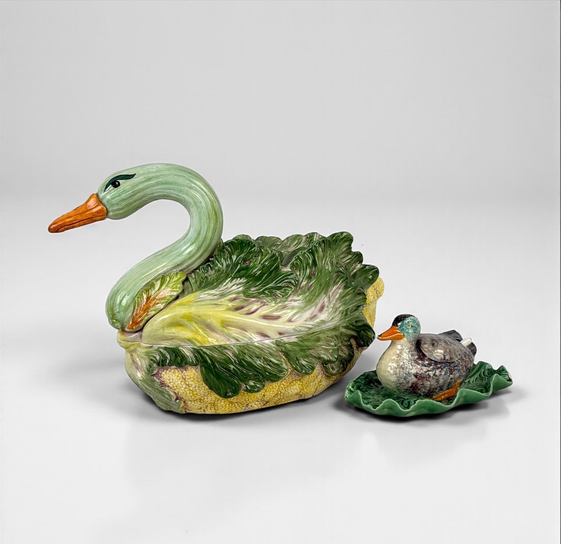 Majolica Swan & Duck Tureen Set (1 of 12)