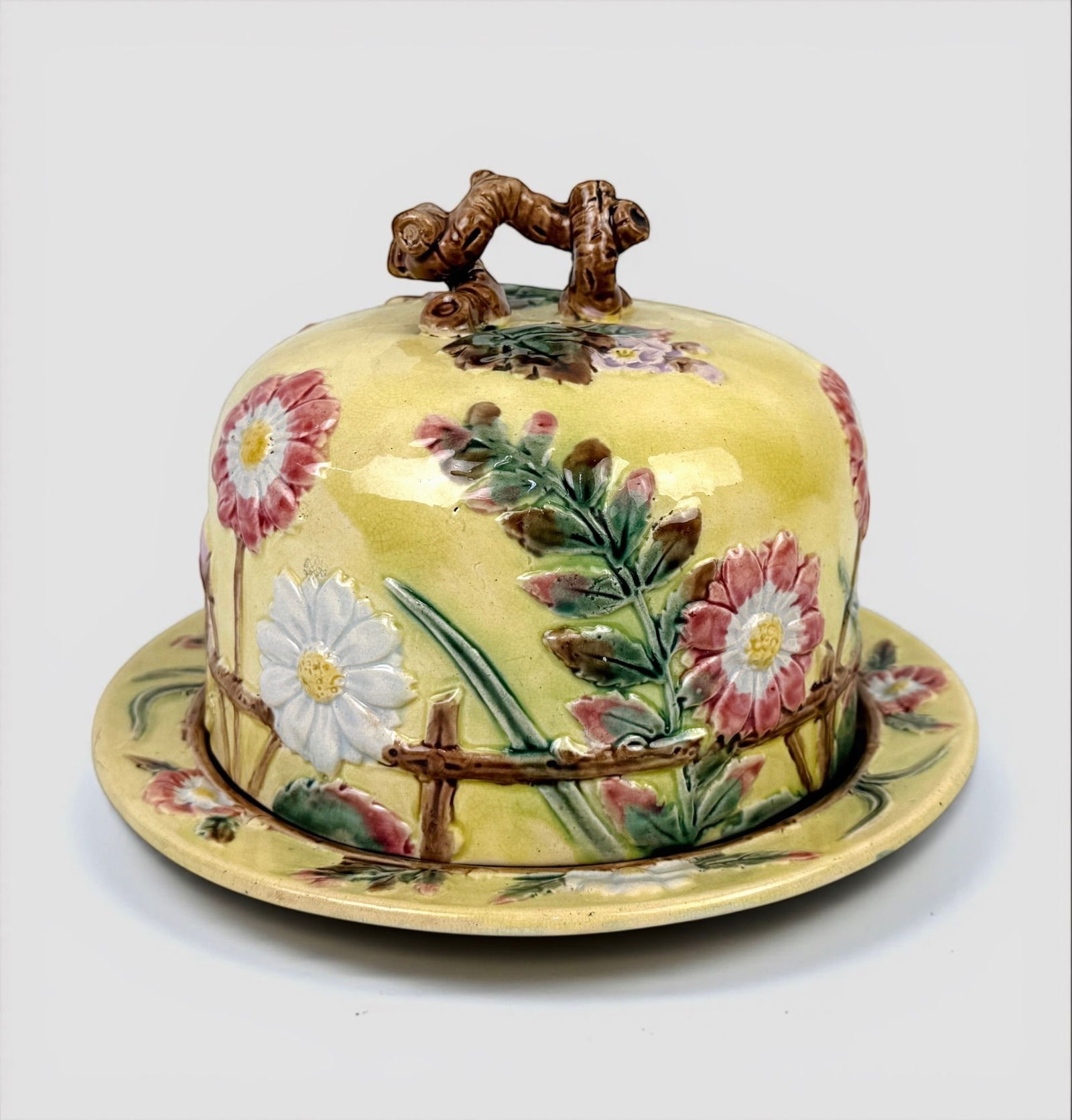 Antique Majolica Cheese Dome (1 of 6)