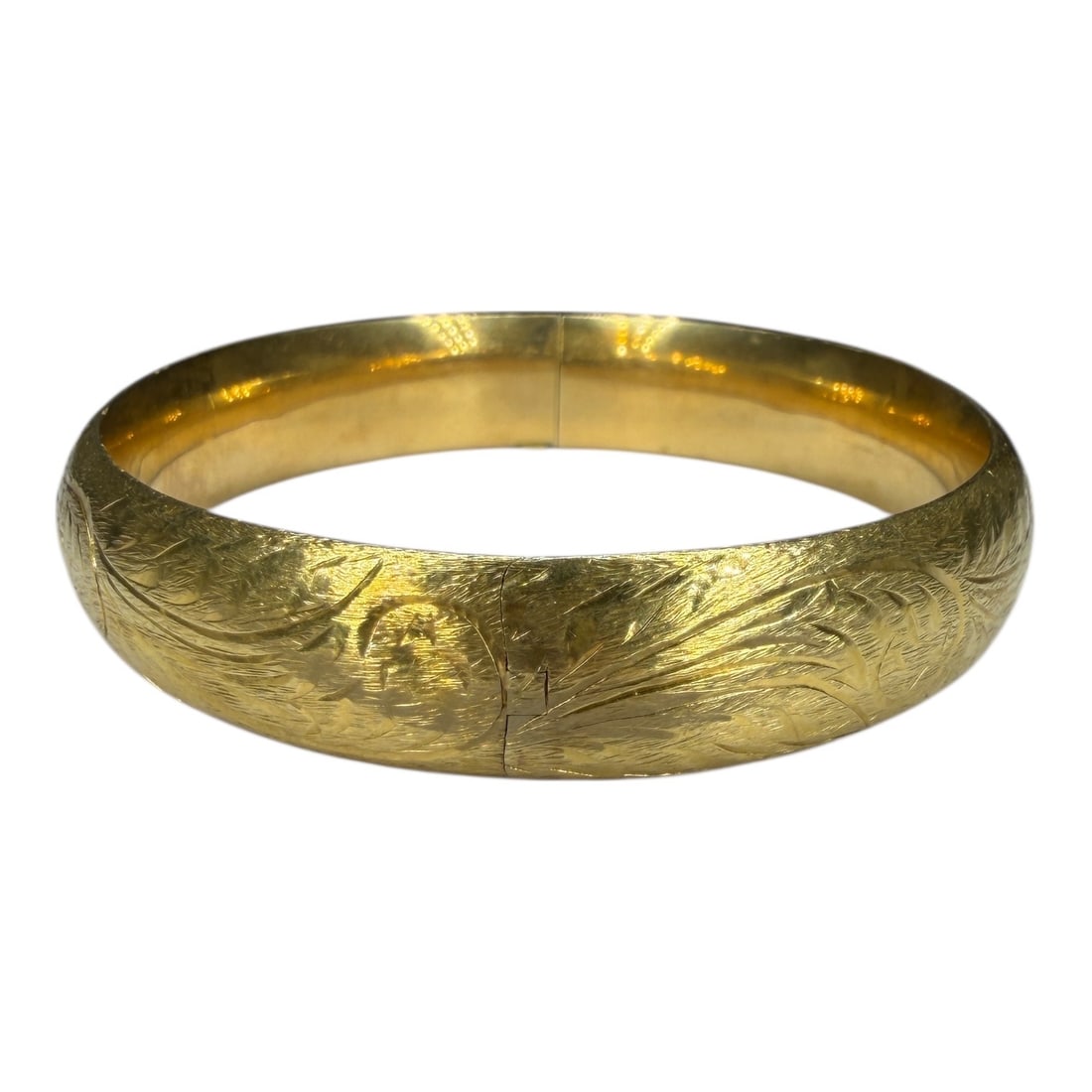 14k Victorian Hinged Bangle Bracelet - 2