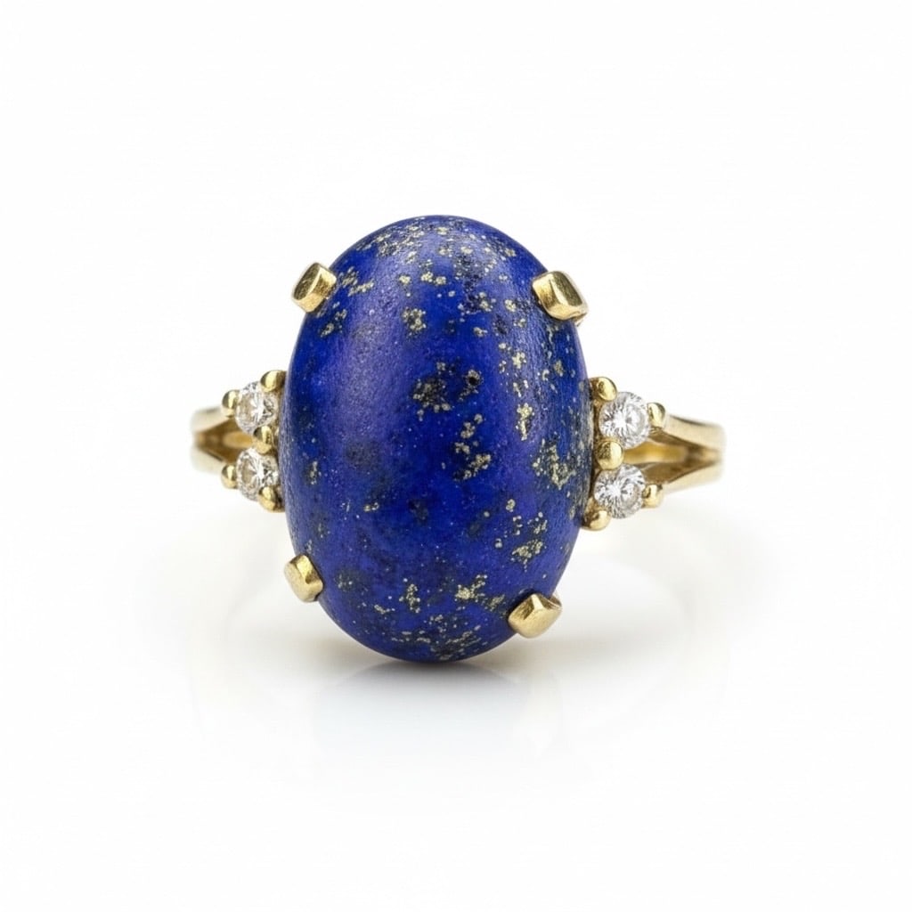 14k Gold Lapis and Diamond Ring (1 of 3)