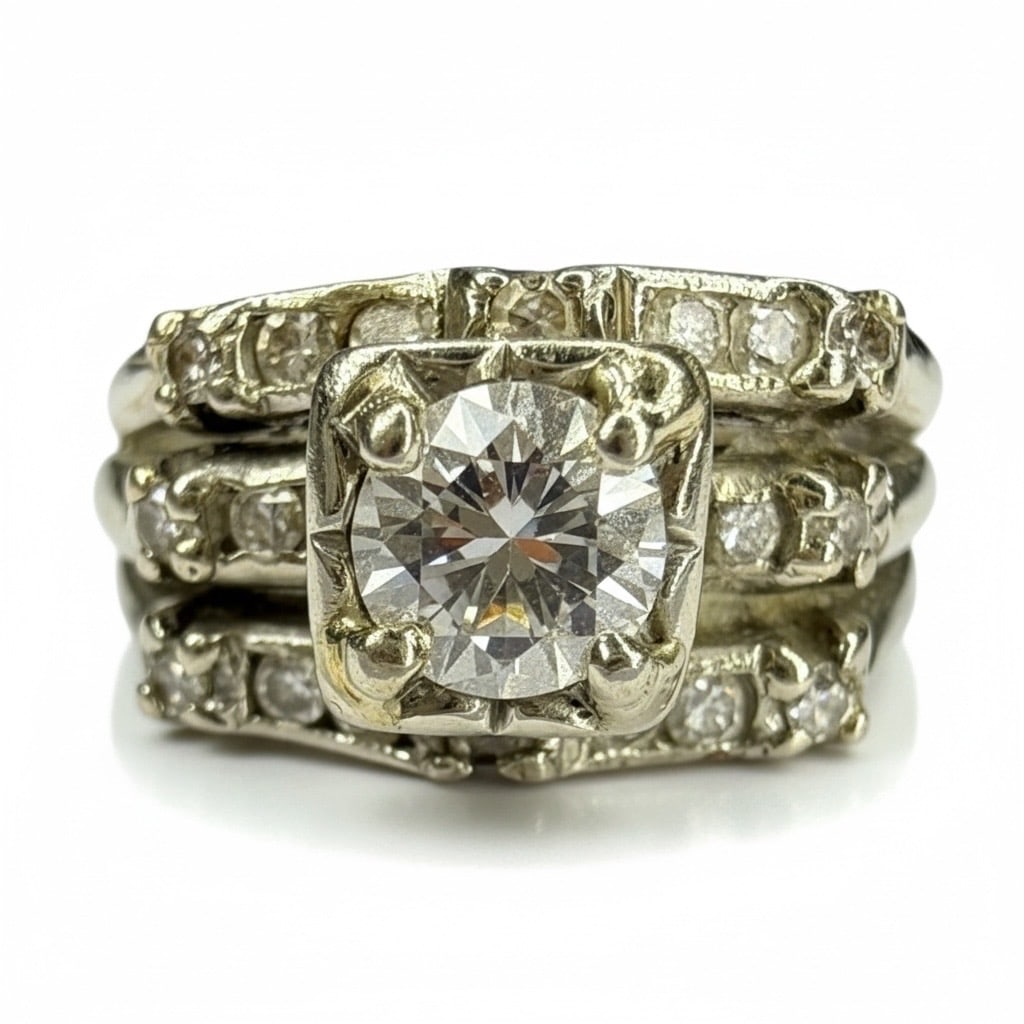 1/2 Carat Diamond & 14K White Gold Ring (1 of 4)