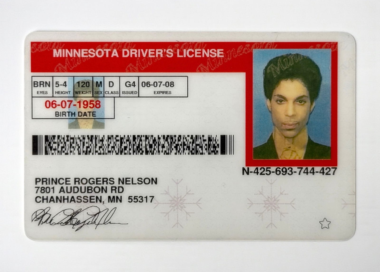 Prince's Minnesota Driver's License (1 of 3)