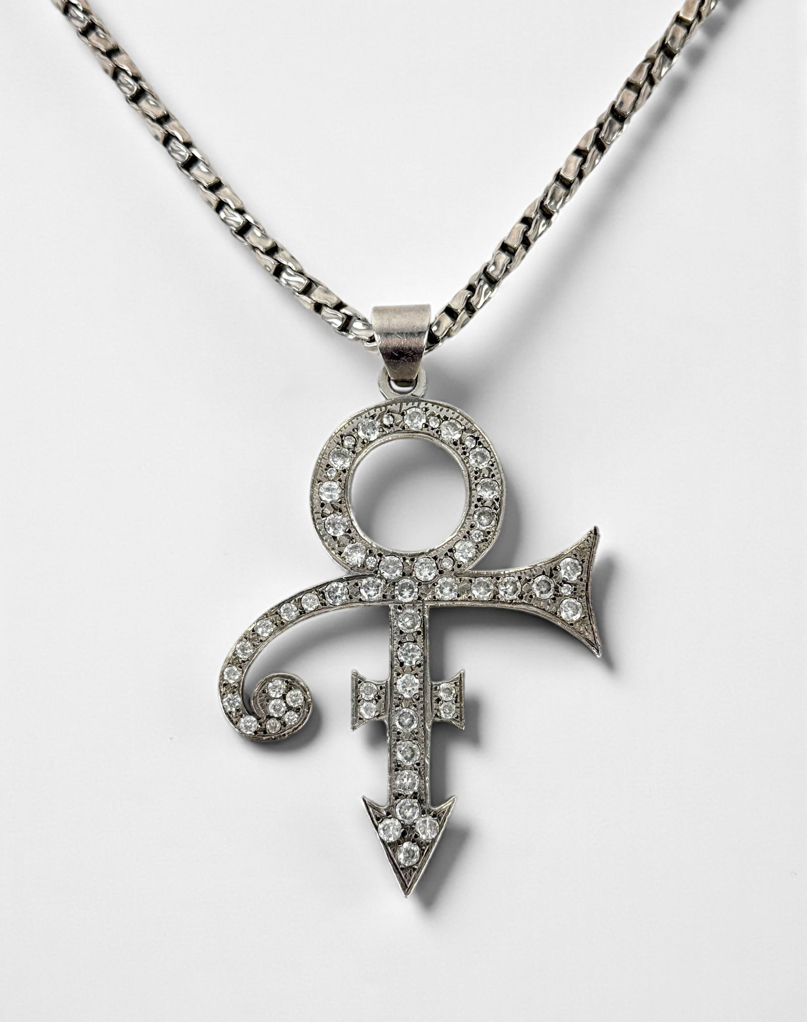 Prince's Iconic "Love Symbol" Sterling Silver Necklace & Pendant (1 of 8)
