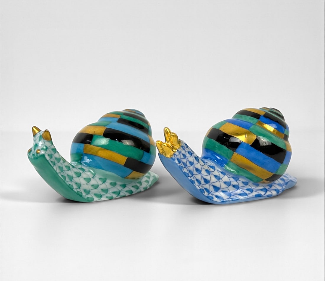 (2) Herend Fishnet Snails (1 of 5)