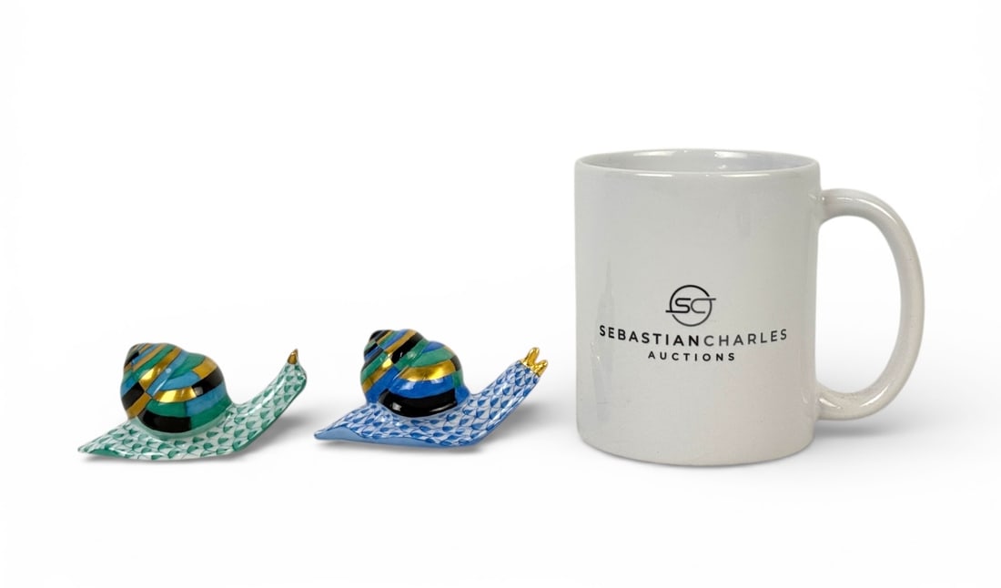 (2) Herend Fishnet Snails - 5