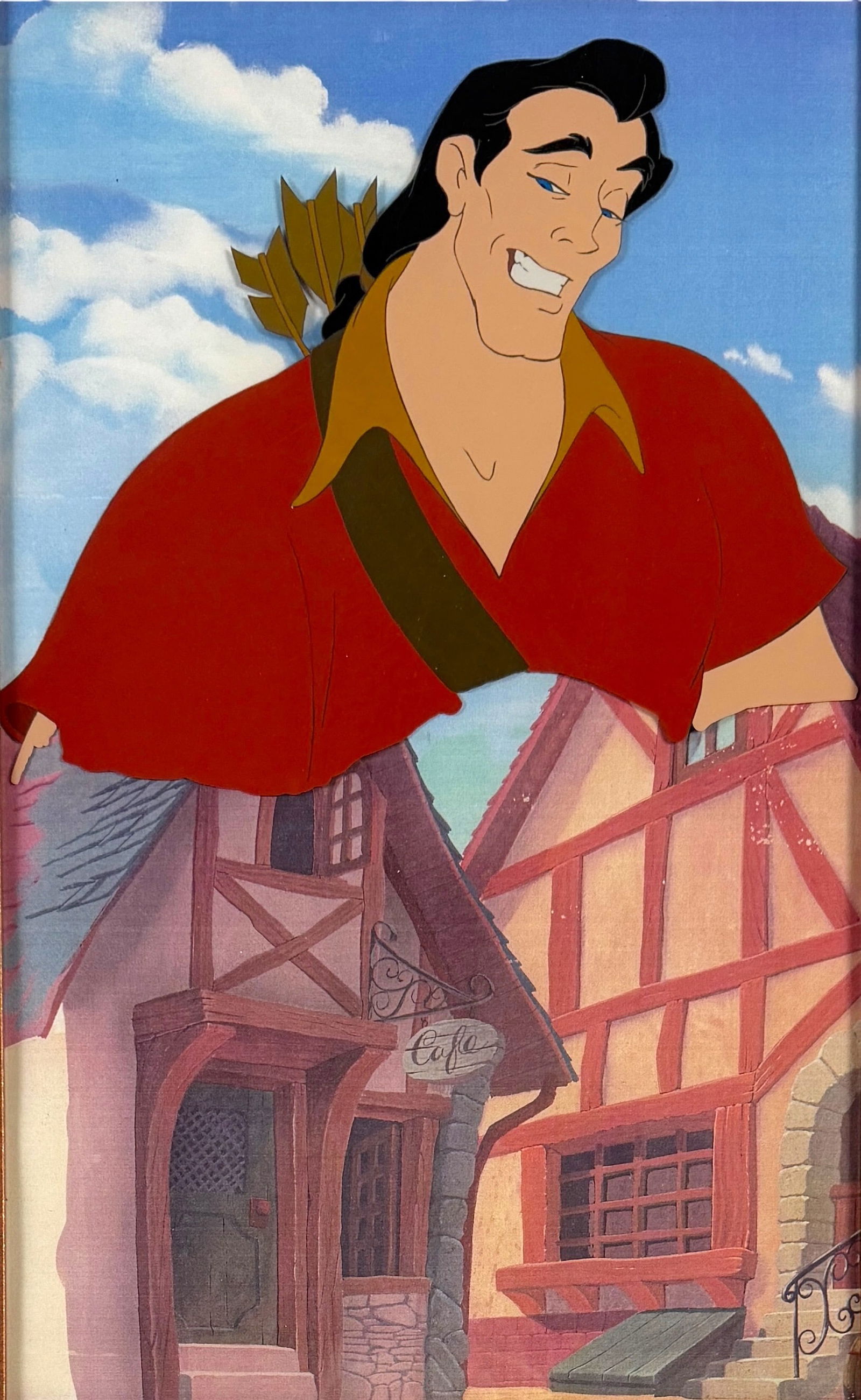 Beauty and the Beast Cel for Sotheby's: Comes with Certificate of Authenticity.Signed on the reverse. Frame: 32" T x 37" W Condition: Image and frame are in very good condition. 