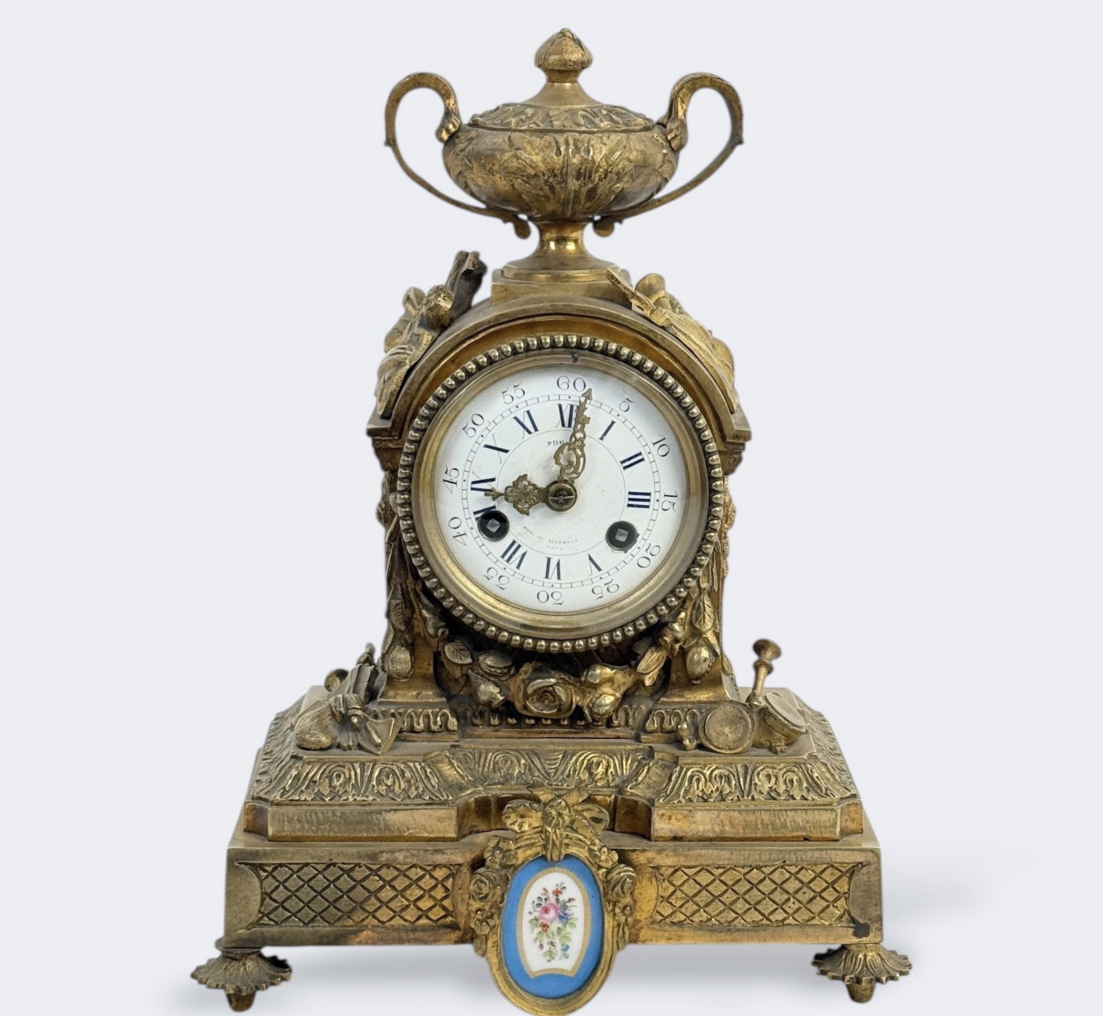 French Louis XVI-Style Gilt-Bronze Mantel Clock (1 of 6)