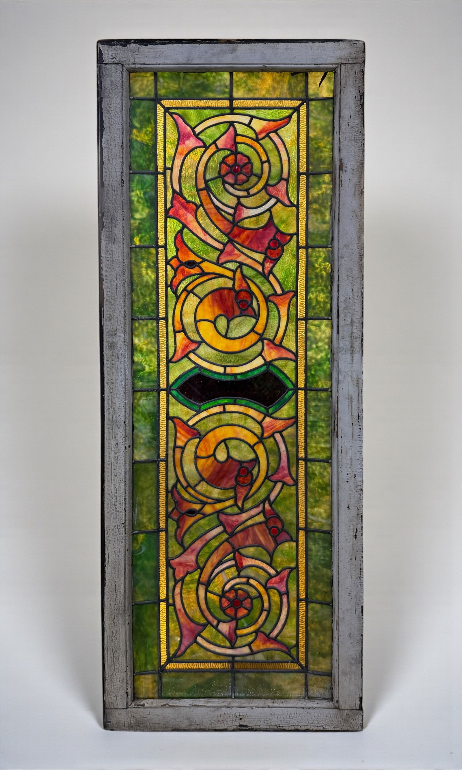 Antique Pink Stained Glass Window (1 of 6)