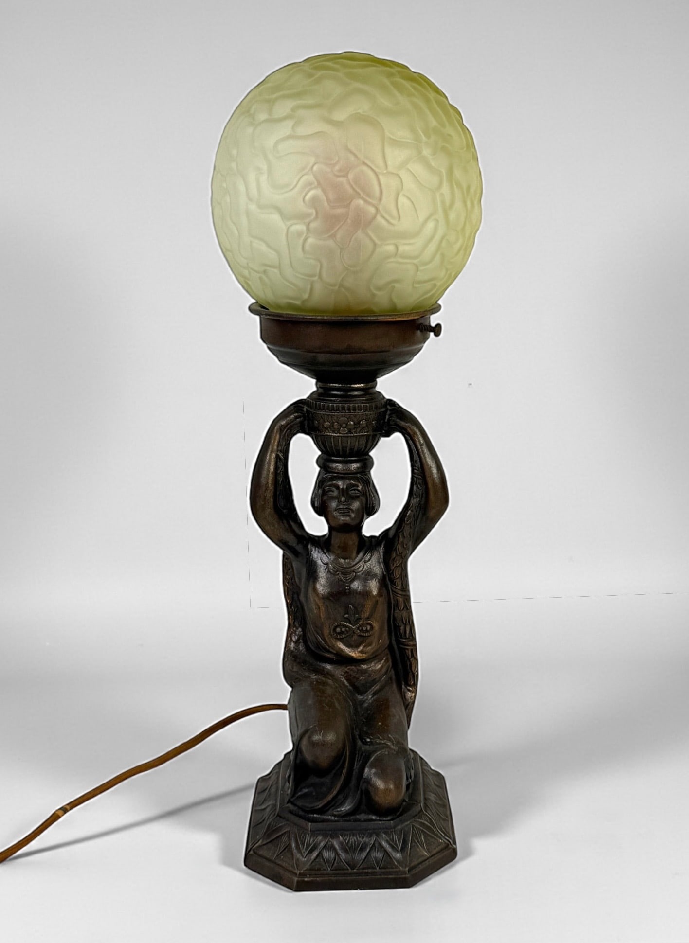 Art Deco Table Lamp With Clear Shade (1 of 7)