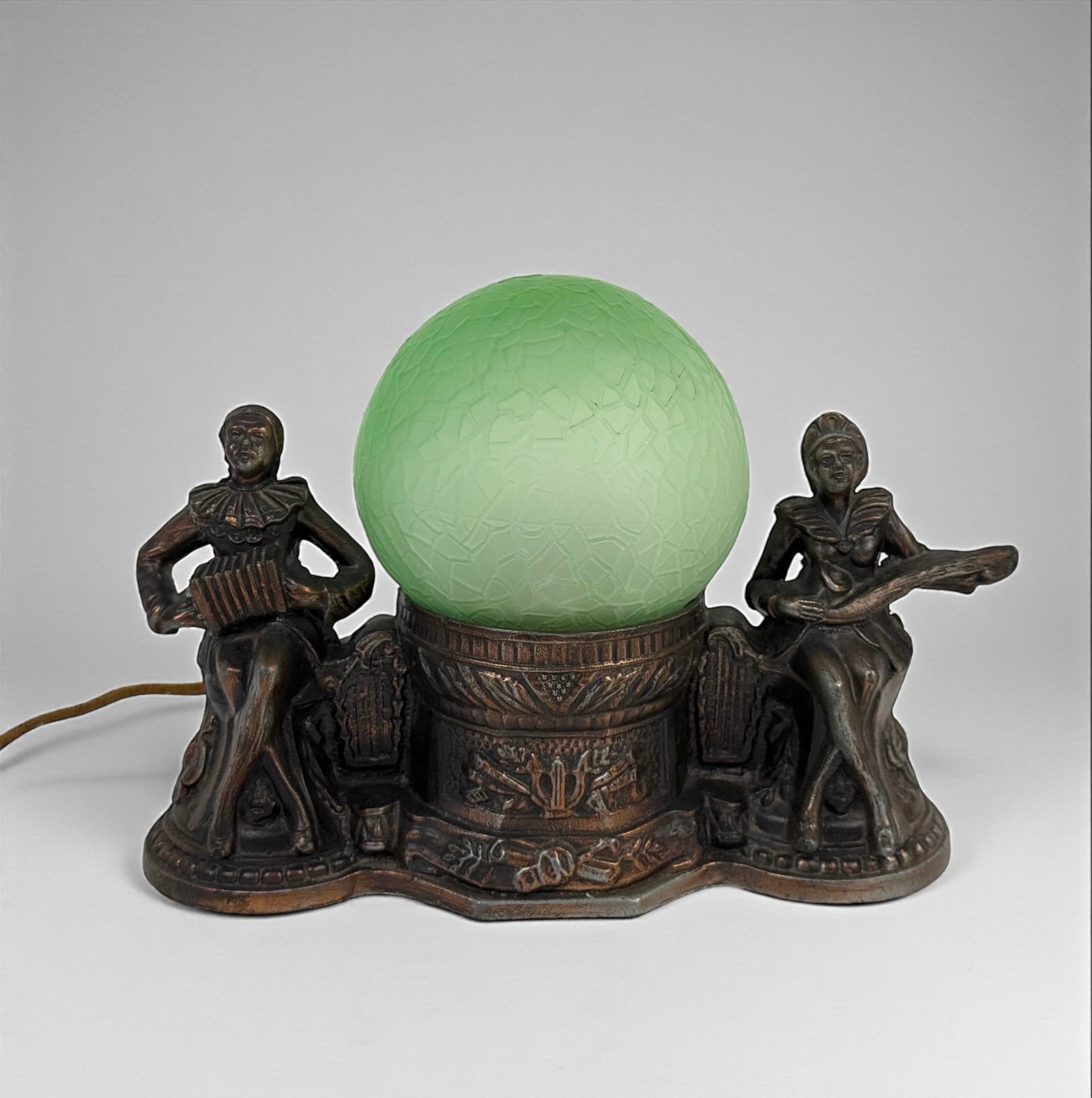 Art Deco Table Lamp With Green Shade (1 of 5)