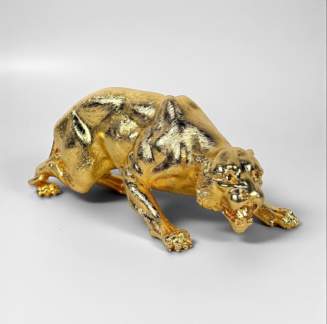 24K Gold Over Sterling Signed Tiger (1 of 6)