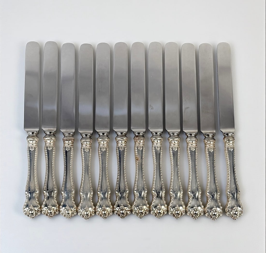 (12) Dominick and Haff Mazarin Sterling Handled Knives (1 of 3)