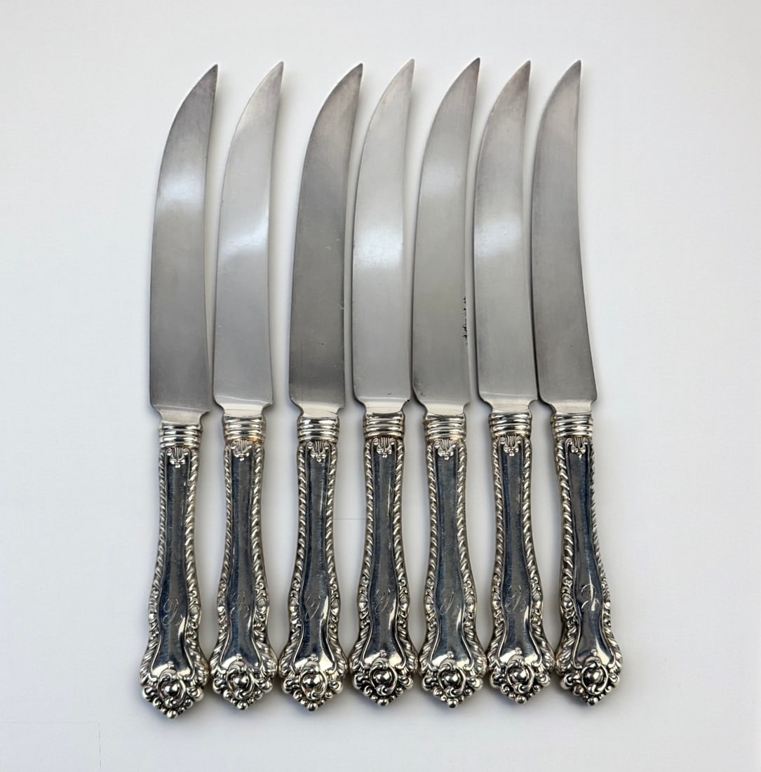 (7) Dominick and Haff Mazarin Sterling Handled Steak Knives (1 of 4)