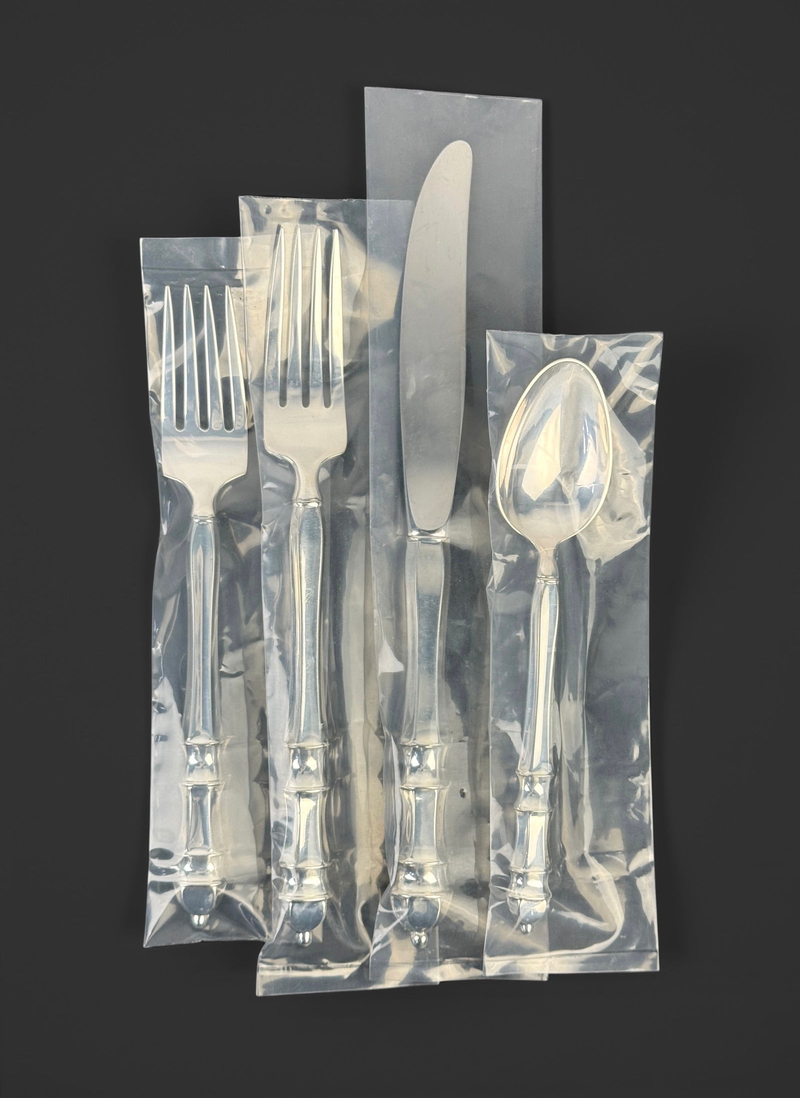(48pc) Towle Carpenter Hall Sterling Silver Flatware Set: (12) Dinner Knives 9" Long(12) Dinner Forks 8" Long(12) Salad Forks 7" Long (12) Spoons 6 1/2" Long Weight: 57.2ozt PLUS (12) Sterling Handled