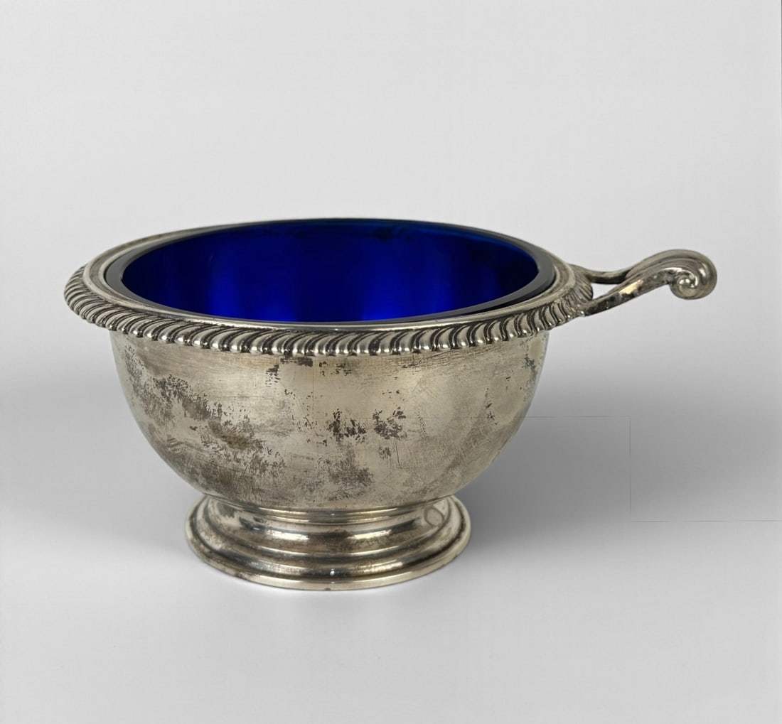 Sterling and Cobalt Glass Bowl (1 of 5)