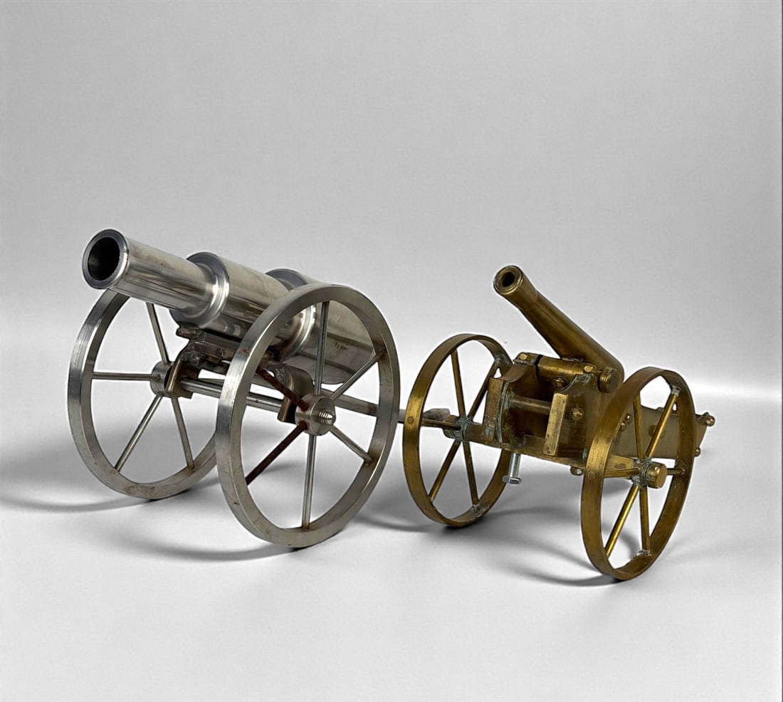 (2) Vintage Cannons on Metal Stands (1 of 3)