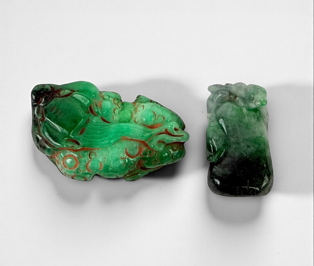 (2) Carved Jade Pendants (1 of 3)