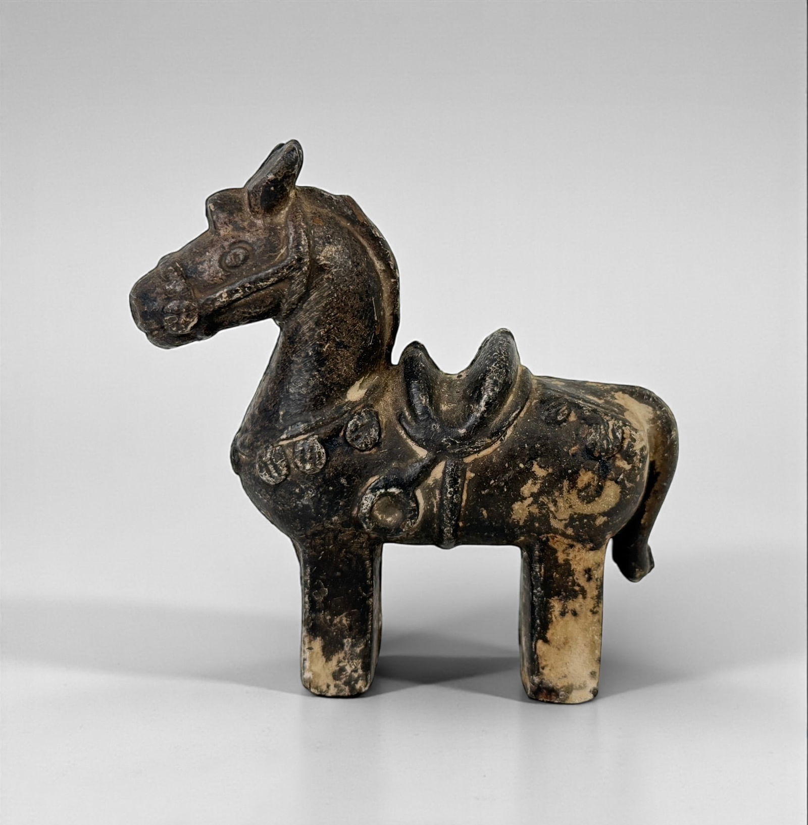 Antique Chinese Cast Iron Horse With Pigment (1 of 5)