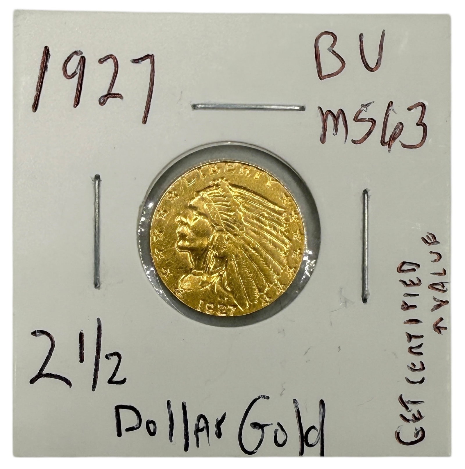1927 $2.5 Gold Coin (1 of 2)