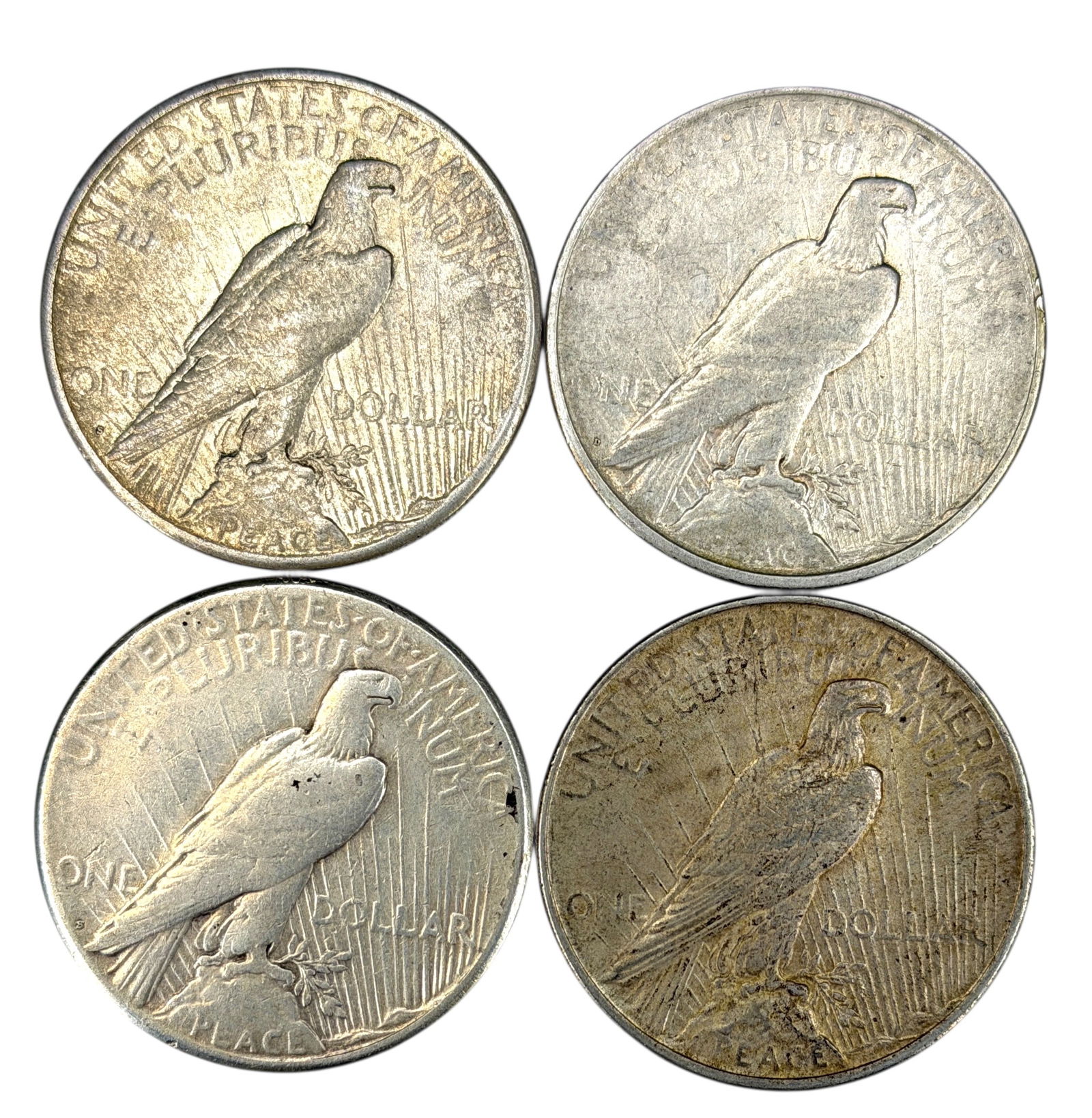 (4) Silver Peace Dollars - 2